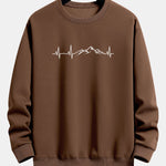Heartbeat Mountain Print Relax Fit Sweatshirt