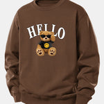 Hello Sunglasses Bear Print Relax Fit Sweatshirt