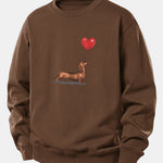 Heart-shaped Balloon Dachshund Print Relax Fit Sweatshirt