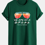 Regular Fit Sunglasses Palm Tree Print Cotton T-Shirt