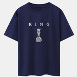 King Chess Print Drop Shoulder Oversize T-Shirt