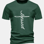 Regular Fit Blessed Print Cotton T-Shirt