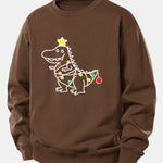 Christmas Dinosaur Print Relax Fit Sweatshirt