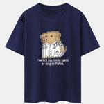 Funny Doctor Dog Print Drop Shoulder Oversize T-Shirt