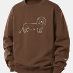 Dog Line Print Relax Fit Sweatshirt