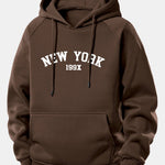 New York Print Drawstring Hoodie