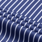 Long Sleeve Stripe Button Up Shirt & Elastic Waist Straight Leg Trousers