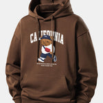 California Bear Print Relax Fit Hoodie