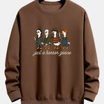 Halloween Horror Goose Print Relax Fit Sweatshirt