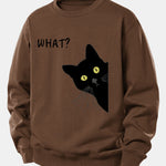 What Black Cat Print Relax Fit Sweatshirt