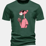 Regular Fit Pink Panther Print Cotton T-Shirt