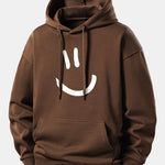 Smiley Face Print Relax Fit Hoodie