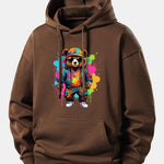 Splash Colorful Bear Print Relax Fit Hoodie
