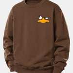 Emoji Duck Print Relax Fit Sweatshirt