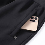 3 Pieces Solid Zipper Pocket Cotton Straight Leg Pants