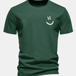 Regular Fit Smiley Face Print Cotton T-Shirt