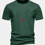Regular Fit Black Print Cotton T-Shirt