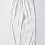 Stripe Knit Zip Up Polo Shirt & Straight Leg Ribbed Pants