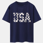 USA Print Drop Shoulder Oversize T-Shirt