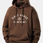 Dirty Hands Clean Money Print Relax Fit Hoodie