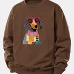 Sweater Dog Print Relax Fit Sweatshirt