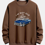 Car Slogan Print Relax Fit Sweatshirt