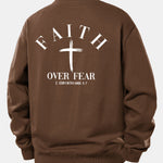Faith Over Fear Cross Print Relax Fit Sweatshirt