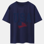 USA Flag Print Drop Shoulder Oversize T-Shirt