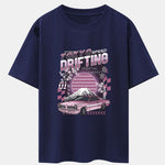 Tokyo Speed Car Print Drop Shoulder Oversize T-Shirt