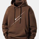Jet Fighter Print Relax Fit Hoodie