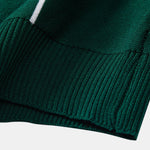Stripe Zip Up Knitted Polo Shirt