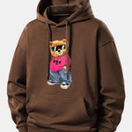 Hip Hop Bear Print Relax Fit Hoodie