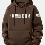 American Freedom Print Drawstring Hoodie