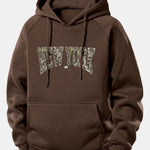Camouflage New York Print Drawstring Hoodie