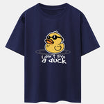 Yellow Duck With Sunglasses Print Drop Shoulder Oversize T-Shirt