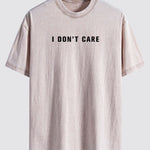 I Don't Care Print Washed Distressed Drop Shoulder T-Shirt