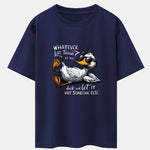 Sunglasses Goose Print Drop Shoulder Oversize T-Shirt