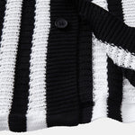 Drop Shoulder Stripe Crochet Shirt & Straight Leg Linen Pants