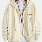 Faith Print Relax Fit Zip Hoodie