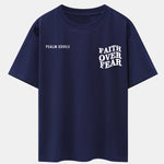 Faith Over Fear Print Drop Shoulder Oversize T-Shirt