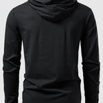 Long Sleeved Cotton Hooded T-Shirt