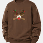 Christmas Reindeer Print Relax Fit Sweatshirt