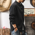 Loose Stand Collar Long Sleeve Casual Shirt