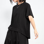 Loose Irregular Pleated Thin T-shirt