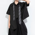 Womenâ€™s Patchwork Irregular Collar T-shirt