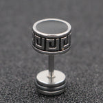 Buddha Stones Cool Men Titanium Steel Balance Round Stud Earrings