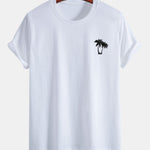 Regular Fit Palm Tree Print Cotton T-Shirt