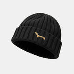 Dachshund Embroidered Pattern Thick And Warm Knitted Hat
