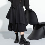 Irregular High-waisted A-line Skirt Pants