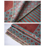 Buddha Stones Tibetan Shawl Striped Diamond Pattern Winter Warm Soft Scarf